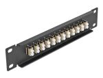 DELOCK 10" LWL Patchpanel 12 Port LC Duplex beige 1HE schw.