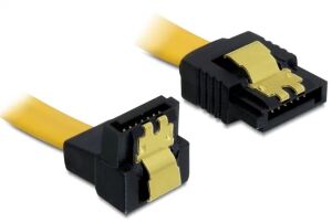 DELOCK SATA-Kabel SATA -> SATA down St/St 0.70m gelb Clip