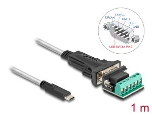 DELOCK Adapter USB-C/RS-422/485 St+ 6P Terminalblock 5V 1m