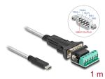 DELOCK Adapter USB-C/RS-422/485 St+ 6P Terminalblock 5V 1m