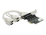 DeLOCK PCI Express x1 Karte zu 4 x Seriell RS-232 mit Spannungsversorgung 5 V / 12 V