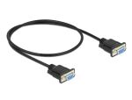 DeLOCK Seriell Kabel RS-232 D-Sub 9 Buchse zu Buchse Nullmodem mit schmalem Steckergehäuse - CTS / RTS auto control - 0,5 m