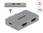 DELOCK Dual HDMI Adapter mit 4K 60 Hz und PD 3.0 für...