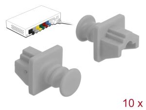 DELOCK Staubschutz für RJ45 Buchse 10 Stück grau
