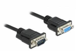 DeLOCK Seriell Kabel RS-232 D-Sub9 Stecker zu Buchse mit schmalem Steckergehäuse 2 m