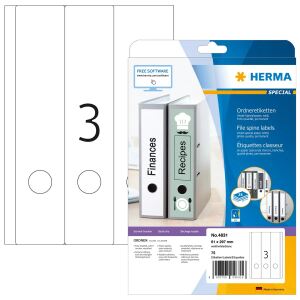 HERMA Inkjet Ordneretiketten A4 61x297 mm weiß Papier matt 75 St.