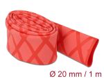 DELOCK Schrumpfschlauch X-Muster rutschfest 1 m x 20 mm rot