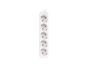Lanberg PS0-05F-0300-W Verlängerungskabel 3 m 5 AC-Ausgänge Drinnen Weiß