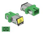 DeLOCK LWL Kupplung mit Laserschutzklappe SC Simplex Buchse zu SC Simplex Buchse Singlemode grün