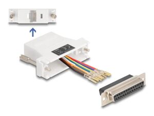 DeLOCK D-Sub 15 Pin Stecker zu RJ45 Buchse Montagesatz weiß