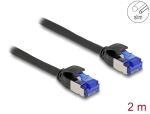 DELOCK RJ45 Netzwerkkabel Cat.6A S/FTP Slim 2m schwarz