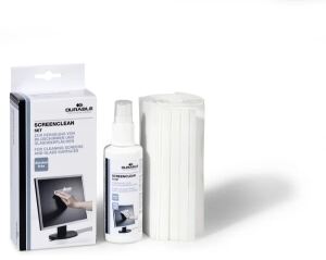 Durable SCREENCLEAN Set LCD / TFT / Plasma Gerätereinigungs-Feucht-/Trockentücher & Flüssigkeit 125 ml