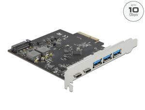 DeLOCK PCI Express x4 Karte zu 2 x USB Type-C + 3 x USB Typ-A - SuperSpeed USB 10 Gbps