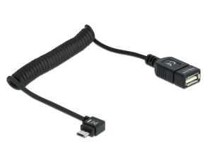 DELOCK USB Kabel A -> micro B Bu/St 0.50m 90°gew. sw OTG