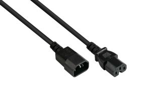 Alcasa P1450-S050 Stromkabel Schwarz 5 m C14-Koppler C15-Koppler