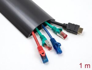 DELOCK Kabelkanal selbstklebend 89 x 21 mm Länge 1 m schwarz