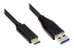 Alcasa GC-M0126 USB Kabel USB 3.2 Gen 1 (3.1 Gen 1) 0,5 m USB C USB A 5 Gbit/s Schwarz