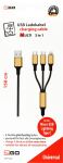 2GO 797152 USB Kabel 1,5 m USB A USB C/Micro-USB B/Lightning Schwarz, Gold