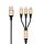 2GO 797152 USB Kabel 3 m USB B USB C/Micro-USB B/Lightning Schwarz, Gold