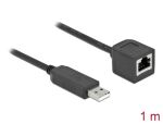 DeLOCK Serielles Anschlusskabel mit FTDI Chipsatz, USB 2.0 Typ-A Stecker zu RS-232 RJ45 Buchse 1 m schwarz