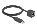 DeLOCK Serielles Anschlusskabel mit FTDI Chipsatz, USB 2.0 Typ-A Stecker zu RS-232 RJ45 Buchse 1 m schwarz
