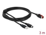 DeLOCK PoweredUSB Kabel Stecker 24 V zu USB Typ-A Stecker...