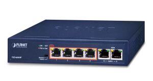 PLANET FSD-604HP Netzwerk-Switch Unmanaged Fast Ethernet (10/100) Power over Ethernet (PoE) Blau