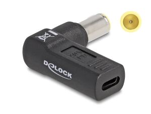 DeLOCK Adapter für Notebook Ladekabel USB Type-C Buchse zu IBM 7,9 x 5,5 mm Stecker 90° gewinkelt
