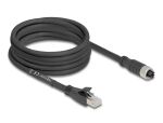 DELOCK M12 Kabel X-kodiert 8 Pin Bu zu RJ45 St 5 m schwarz