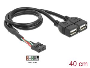 USB Kabel Delock Pinheader 10Pin -> 2x A Bu/Bu 0.40m