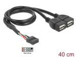 USB Kabel Delock Pinheader 10Pin -> 2x A Bu/Bu 0.40m