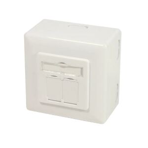 LogiLink NP0124 Steckdose 2 x RJ-45 Metallisch, Weiß
