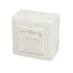 LogiLink NP0124 Steckdose 2 x RJ-45 Metallisch, Weiß