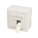 LogiLink NP0124 Steckdose 2 x RJ-45 Metallisch, Weiß