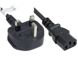 Alcasa P7030-S018 Stromkabel Schwarz 1,8 m Netzstecker Typ G C13-Koppler