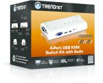 TRENDnet KVM 4-Port USB Switch Kit mit Audio