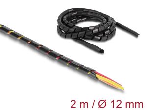 DELOCK Spiralschlauch flexibel 2 m x 12 mm schwarz