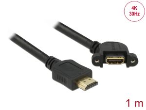 DELOCK HDMI Kabel Ethernet A -> A St/Bu 1.00m 110° Einbau