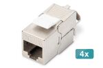 Digitus CAT 6A Keystone Modul, geschirmt, werkzeugfreier Montageanschluss - 4 Stk.