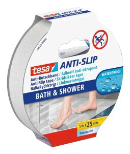 TESA 55533-00000-11 Rutschfeste/r Badematte & Aufkleber Antirutsch-Badestreifen Transparent