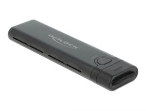 DeLOCK Externes USB Type-C Combo Gehäuse für M.2 NVMe PCIe oder SATA SSD - werkzeugfrei