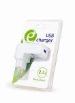 Gembird EG-UC2A-02-W Ladegerät für Mobilgeräte Universal Weiß AC Drinnen