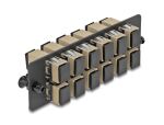 DELOCK LWL Adapter Panel SC Simplex OM1 / OM2 12 Port beige