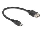 DeLOCK 81522 USB Kabel USB 2.0 0,2 m Mini-USB B USB A 0,48 Gbit/s Schwarz