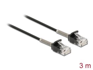 DeLOCK Kabel RJ45 Stecker zu RJ45 Stecker mit Knickschutz Cat.6A 3 m schwarz
