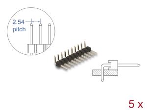 DELOCK Stiftleiste 10 Pin, Rastermaß 2,54 mm, 1-reihig 5 St.