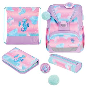 Herlitz UltraLight Plus Ocean Lights Schulranzen-Set Mädchen Polyester Blau, Pink