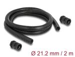 DeLOCK Kabelschutzschlauch 2 m x 21,2 mm mit 2 x PG16...
