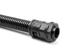 DeLOCK Kabelschutzschlauch 2 m x 21,2 mm mit 2 x PG16 Schlauchverschraubung Set schwarz
