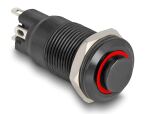 DELOCK Druckschalter zum Einbau schwarz 12 mm 12 V 4 x Lötan